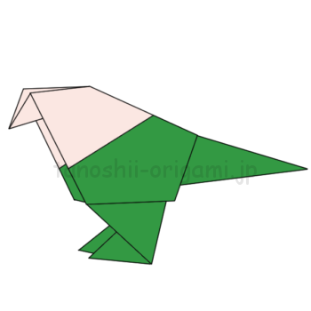 折り紙の小鳥の完成