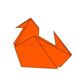 折り紙の鴨(かも)完成