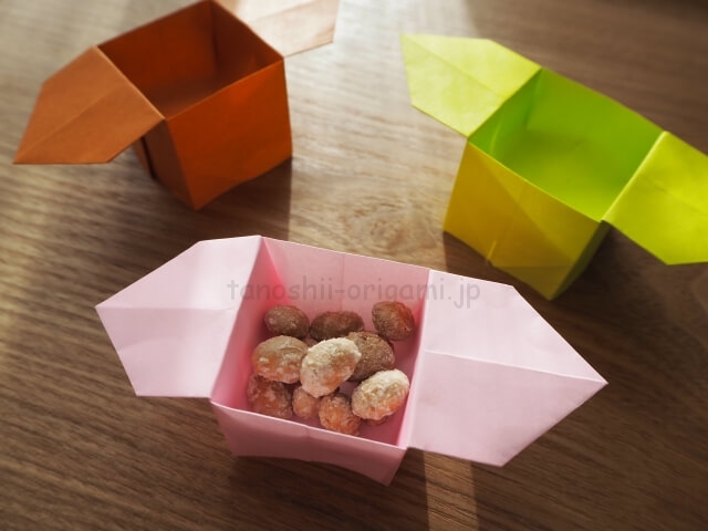 折り紙の箱の作り方まとめ かわいい正方形 立方体の折り方5選 たのしい折り紙