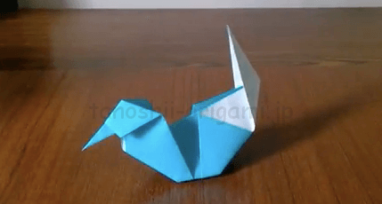 折り紙の鳥 立体の折り方を動画 イラストで紹介 可愛い水鳥の折り方 たのしい折り紙