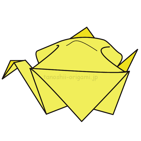 折り紙の鳥 立体になる折り方は ふくら雀の折り紙の折り方 たのしい折り紙