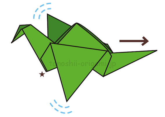 折り紙の羽ばたく鳥の折り方を紹介 パタパタ羽が動く作り方 たのしい折り紙