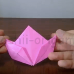 折り紙の桃の完成