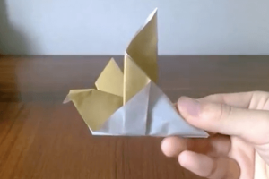 折り紙の鳩の完成