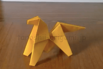 折り紙の馬の折り方 立体で難しい くるっと回転する宙返り馬の折り方 たのしい折り紙