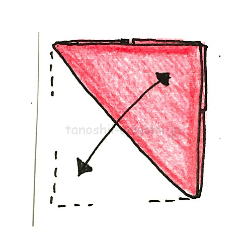 4.斜めに折り線をつける
