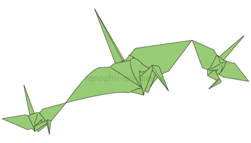 折り紙 三連の鶴の折り方 すごい 難しい鶴 はなみぐるま の折り方 たのしい折り紙