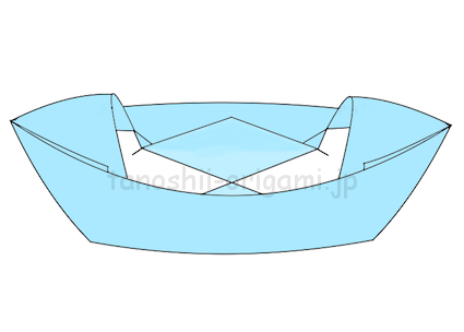 折り紙の船 立体の折り方 水に浮かぶモーターボートの作り方 たのしい折り紙