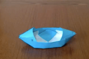折り紙の船 立体の折り方 水に浮かぶモーターボートの作り方 たのしい折り紙