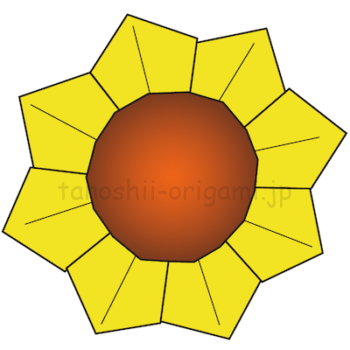 折り紙のひまわり 立体的な折り方を紹介 二枚で花びらと真ん中をリアルに再現 たのしい折り紙